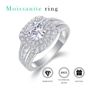 Moissanite Diamond Engagement Sterling Silver 925 Moissanite Ring