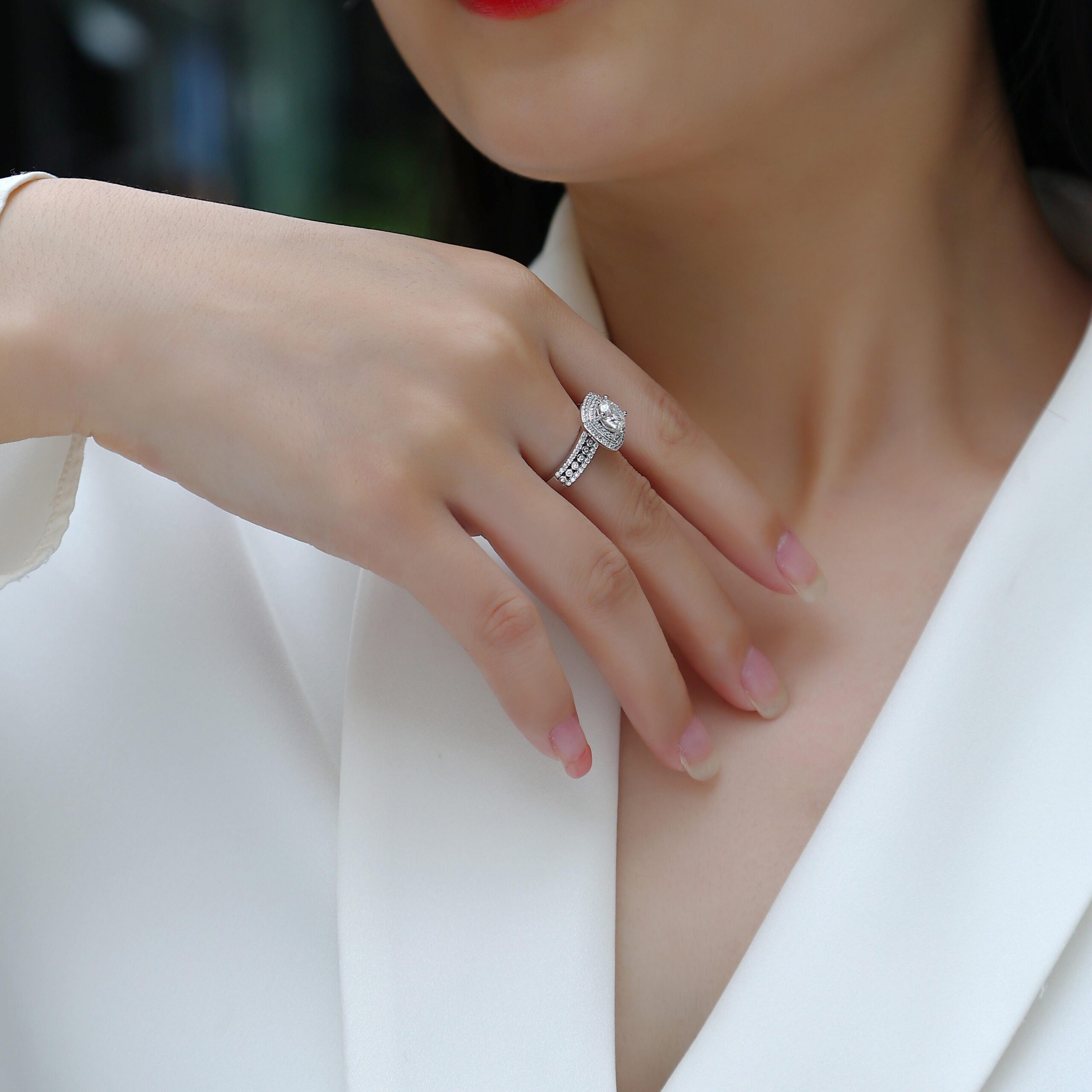 S925 Sterling Silver Moissanite Eternity Band Rings 1ct Moissanite Engagement Wedding Rings - Image 3