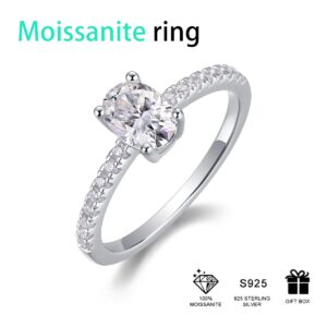 S925 Sterling Silver 1ct Moissanite Rings Full Diamond Rings For Women Engagement Jewelry Manufacturer