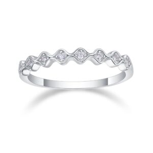 Moissanite Ring S925 Sterling Silver Moissanite Eternity Ring