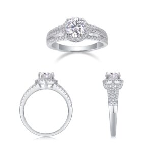 Customized Engagement Wedding Jewellery Rhodium Plated Woman Rings 925 Sterling Silver CZ Ring