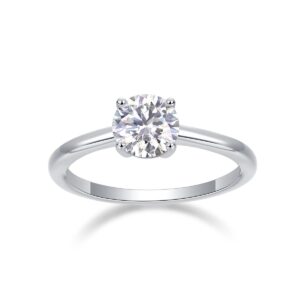 High Quality Mini Moissanite Rings Fine Jewelry Rhodium Plated 925 Sterling Silver Diamond Ring