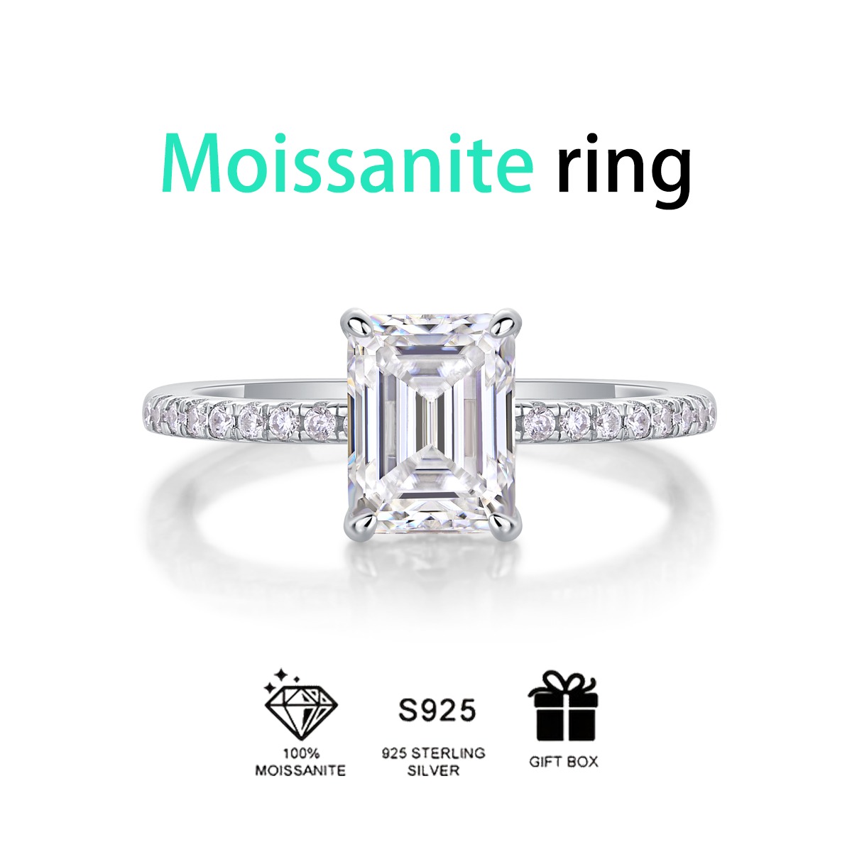 S925 Silver Men's Moissanite Fashion Women Ring For Sale - Image 5