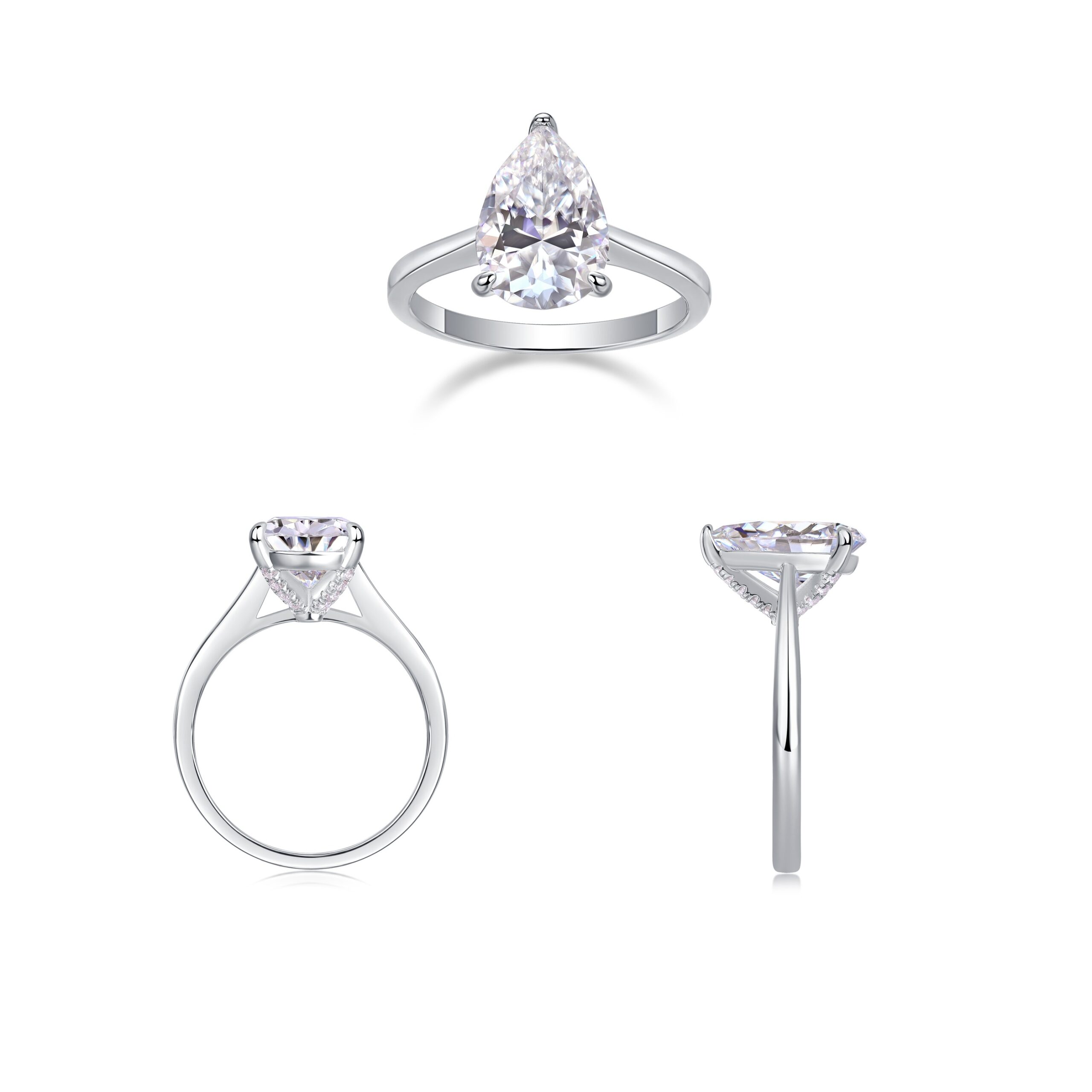 High Quality 925 Sterling Silver Adjustable Ring VVS 1ct Moissanite Wedding and Engagement Ring With GRA Certified - Image 4