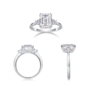 Sterling Silver Square Moissanite Ring Luxury Design Micro Pave Setting Moissanite Men Ring Jewelry for Groomsmen