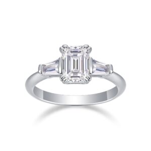 Custom 925 Sterling Silver Moissanite Engagement Diamond Ring 4ct Moissanite Wedding Ring With GRA Certificate