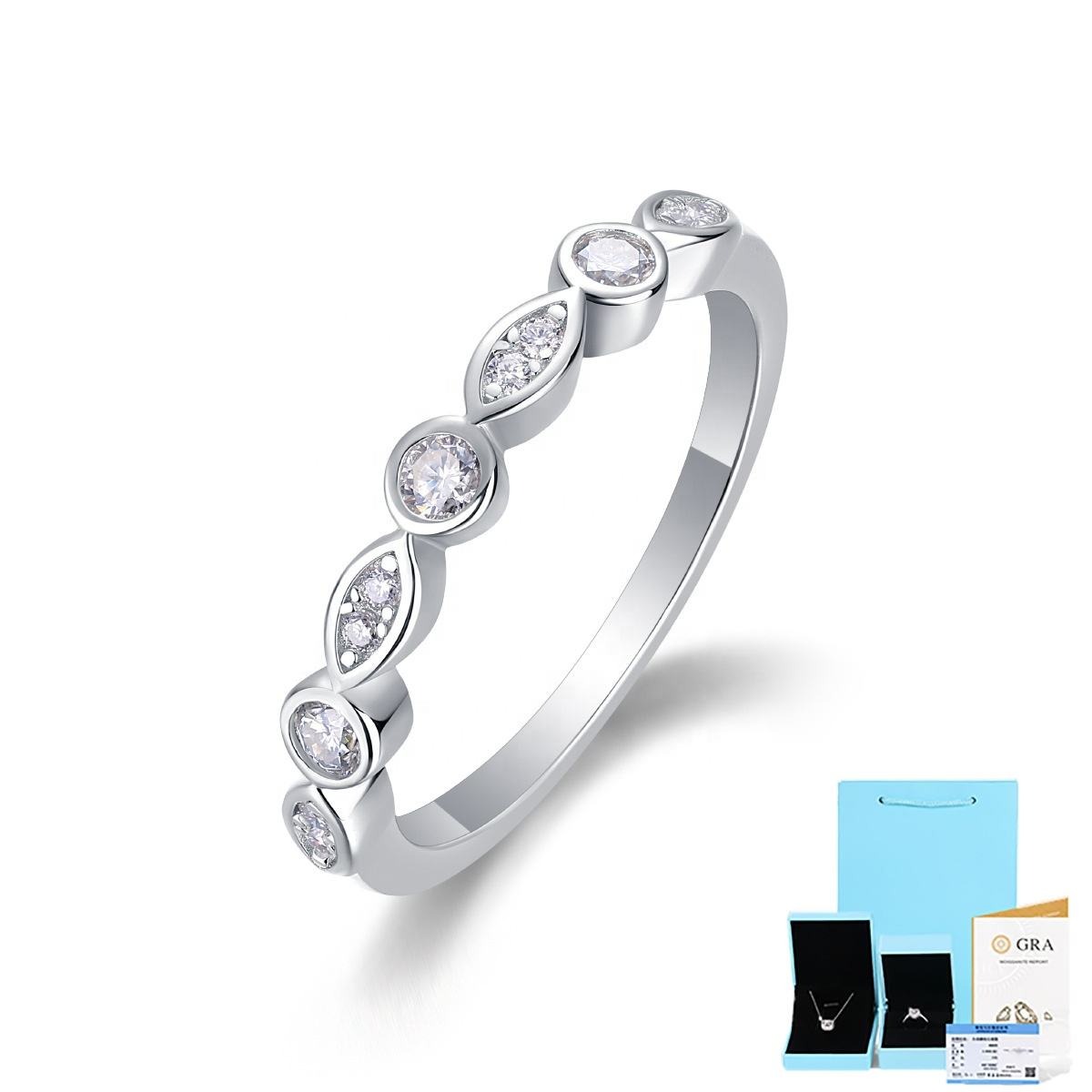 S925 Silver Ring Moissanite Closed Ring Jewelry Custom D Color High Sense Ring For Women - Image 5