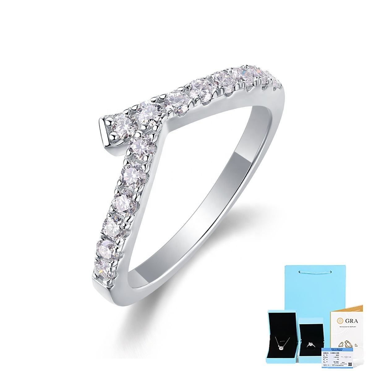 S925 Silver Rushing Ring Moissanite Closing Ring Jewelry Custom D Color Engagement Ring - Image 3