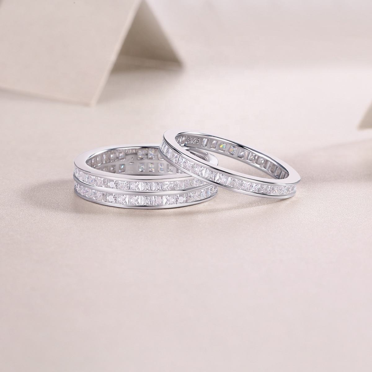 S925 Silver Wanton Growth Ring Mossan Stone Set Ring For Men And Women Wedding Ring - Image 4