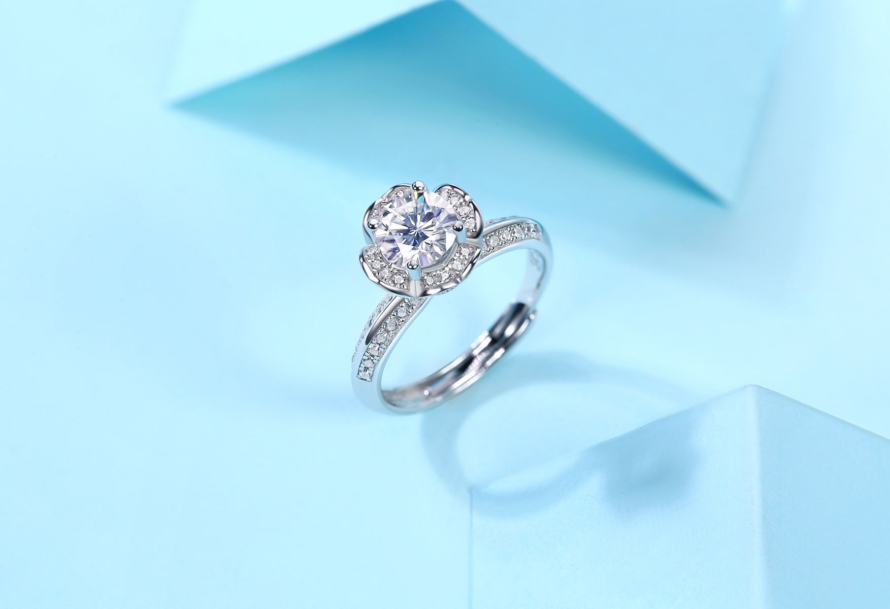 Custom 925 Sterling Silver Moissanite Engagement Diamond Ring 1ct Moissanite Wedding Ring With GRA Certificate - Image 3