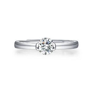 Wholesale 925 Sterling Silver Women 0.5ct Bling Moissanite Engagement Ring For Woman