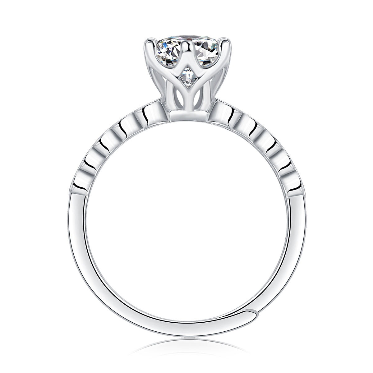 Moissanite Jewelry 1 Ct Real S925 Sterling Silver Ring Market Diamond Engagement Wedding Rings For Women - Image 3