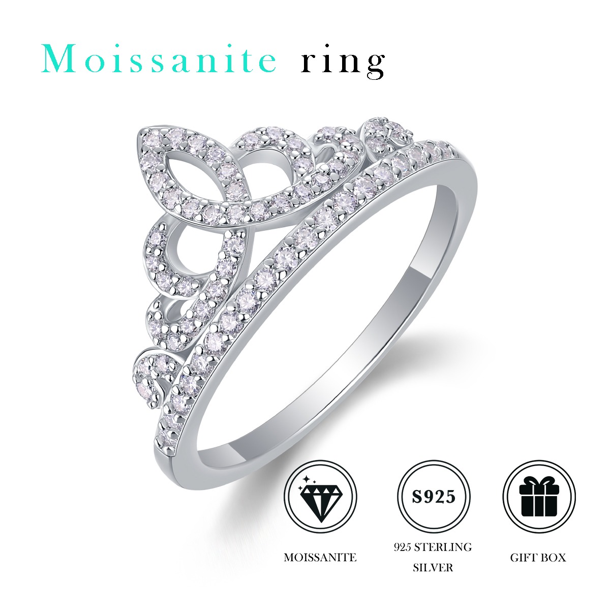 S925 Silver Ring VVS Diamond Mens and womens Wedding With Moissanite - Image 4