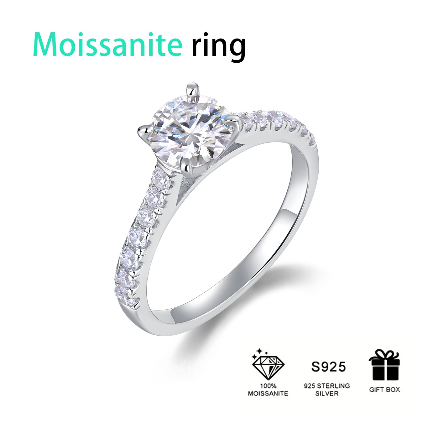 S925 Silver Lab Diamond Custom Ring Flash Iced Out vvs Moissanite Ring - Image 3