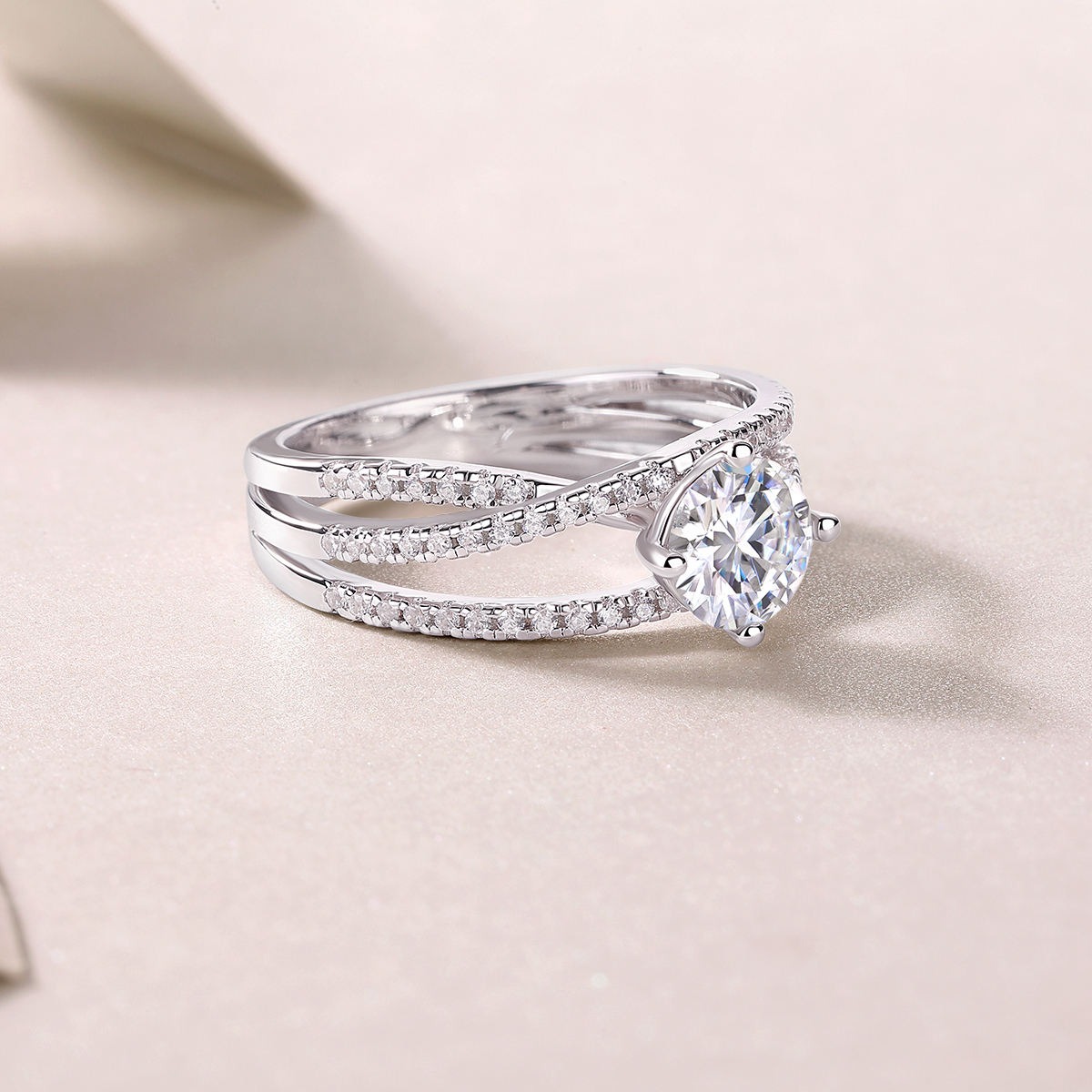 S925 moissanite pure gold ring designs for girls moissanite diamond ring - Image 4