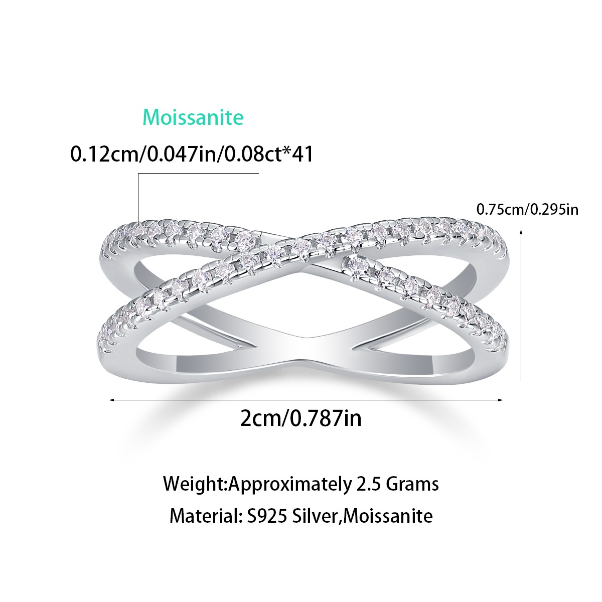 Moissanite Emerald Cut 925 Sterling Silver Rings - Image 4