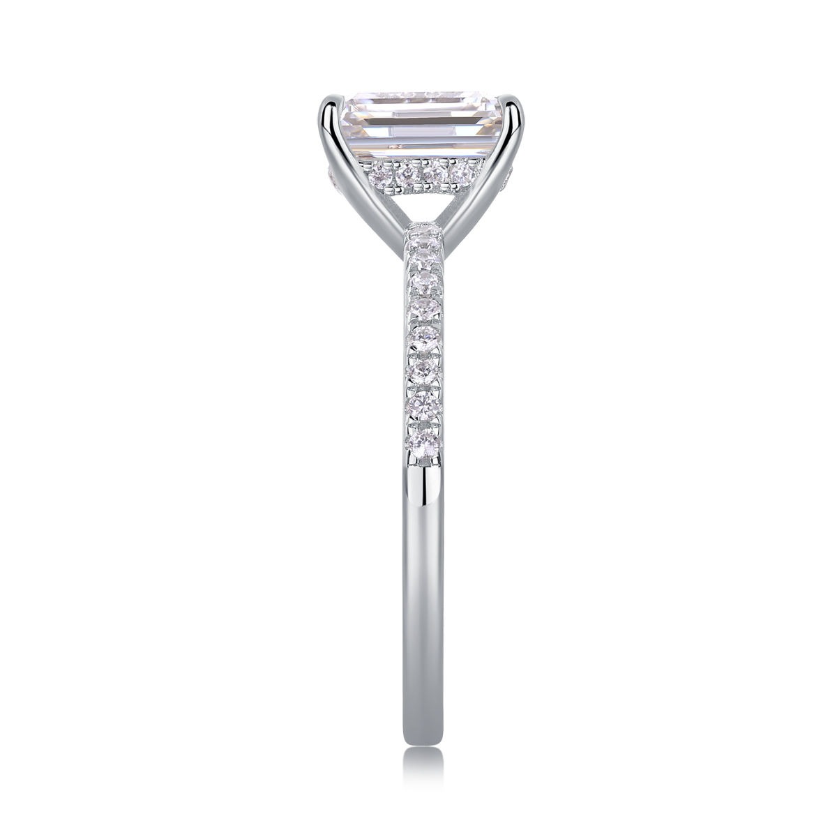 Moissanite Ring Silver Jewelry Women Gift Party Sterling Stone Wedding Technology party - Image 4