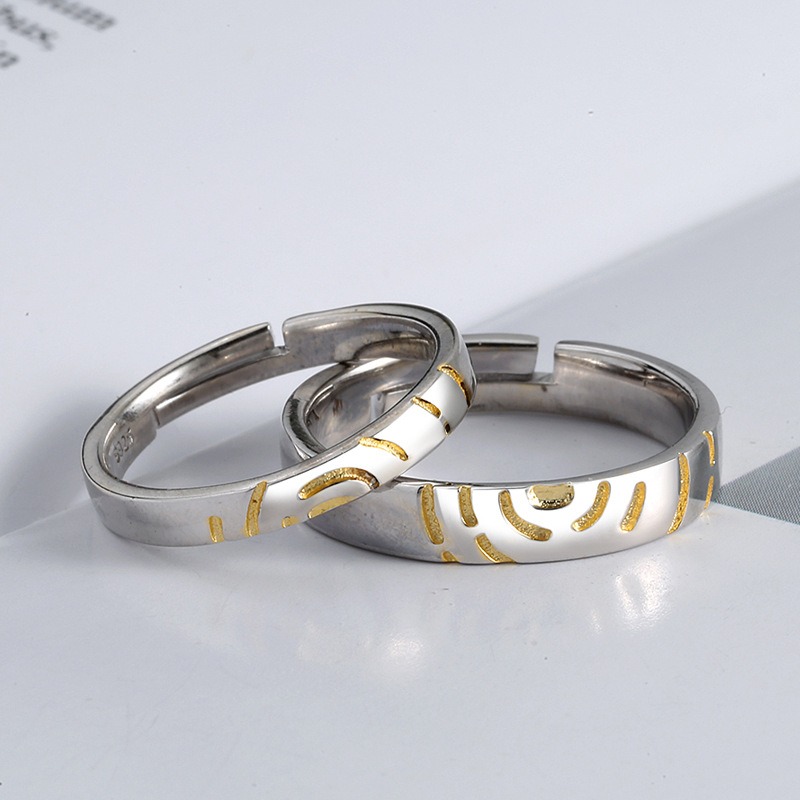 S925 Sterling Silver Ring Opening Adjustable Möbius Ring Couple Ring - Image 5