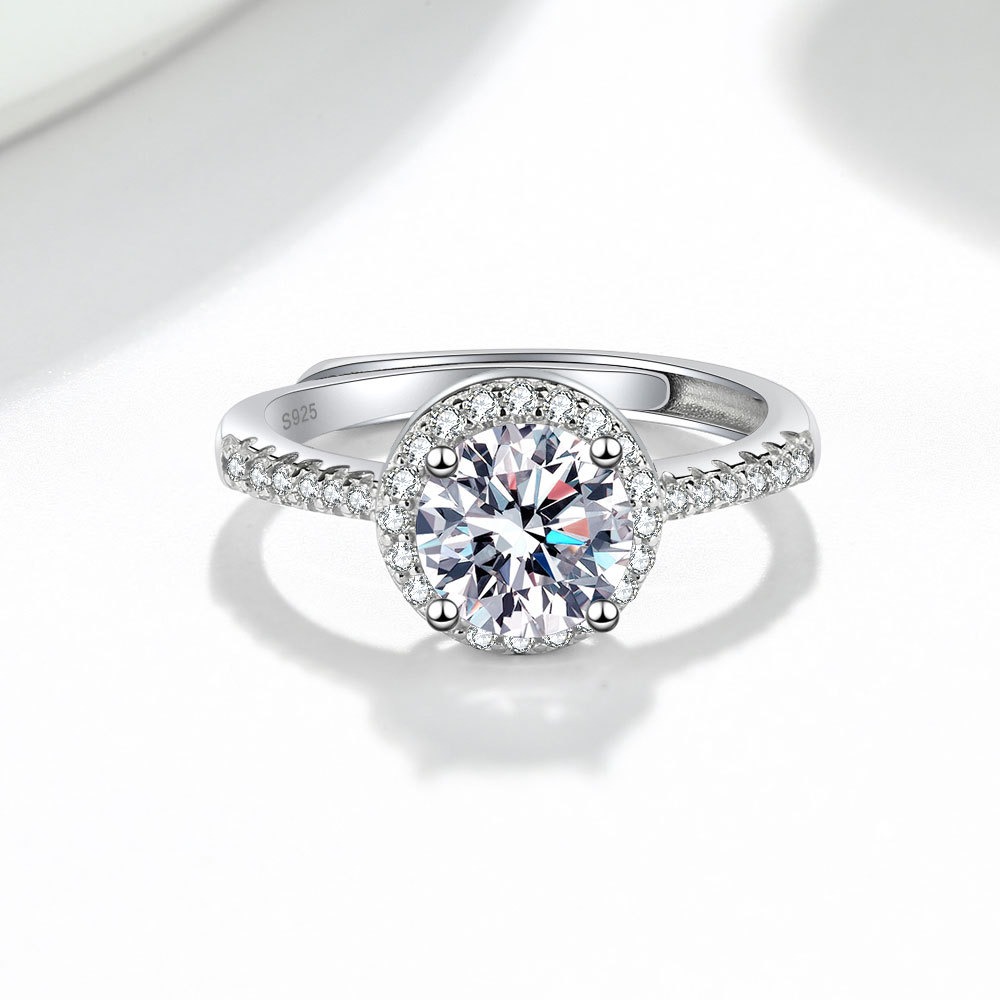 S925 sterling silver ring GRA moissanite ring for women - Image 2