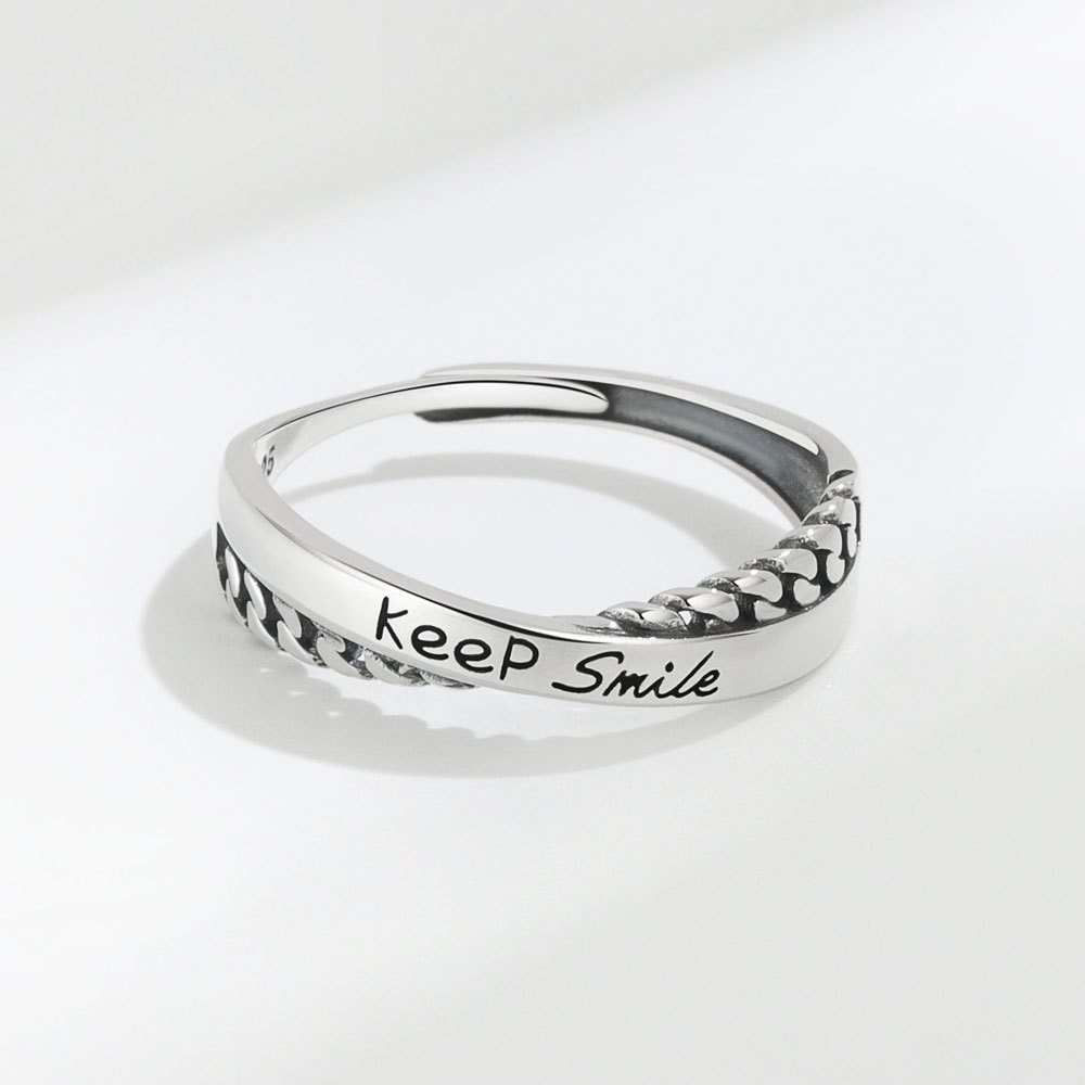 S925 sterling silver ring opening adjustable women's ring - Image 4