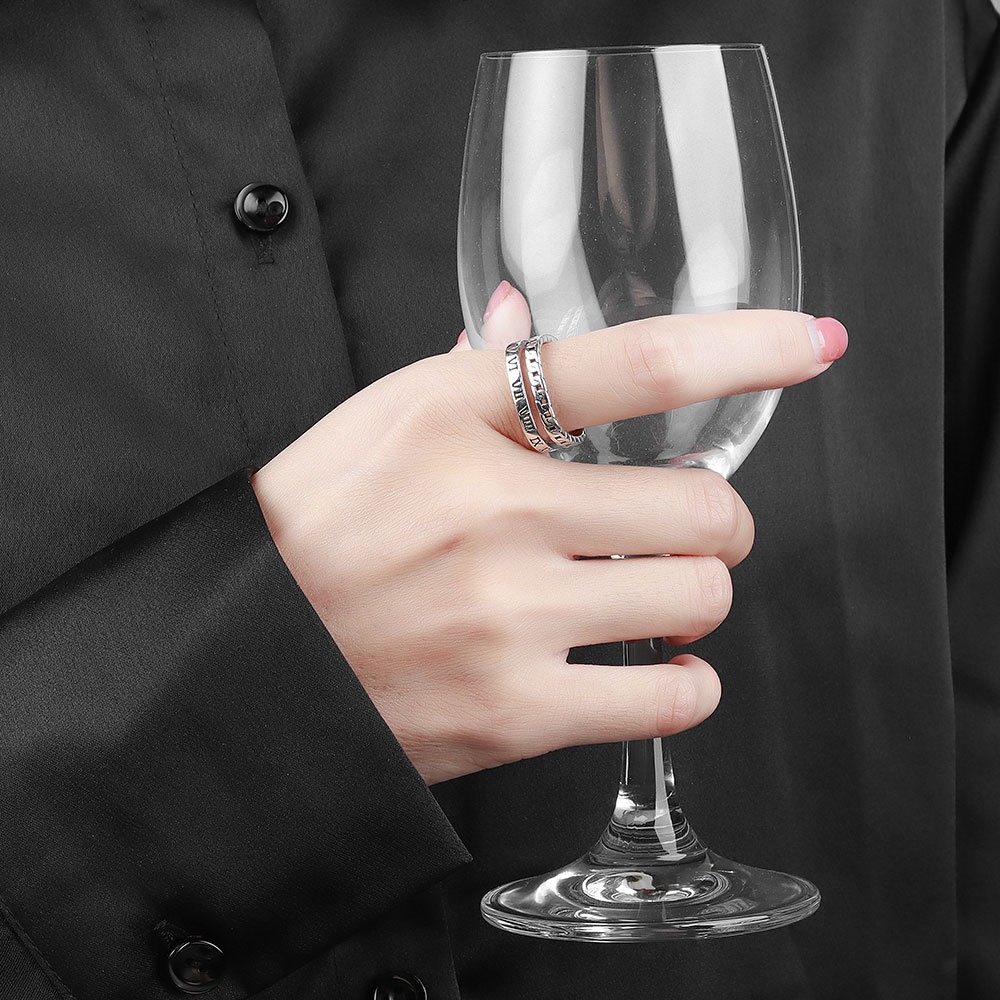 S925 Sterling Silver Ring Opening Adjustable Roman Numeral Ring for Women - Image 4