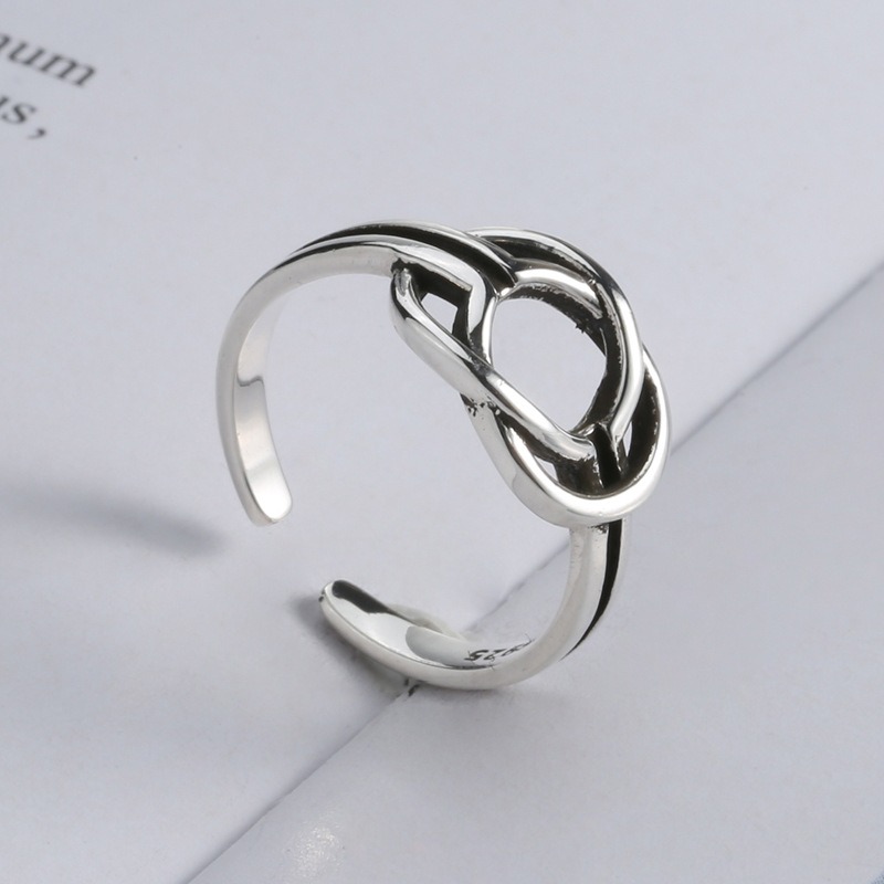 S925 sterling silver ring opening adjustable women's ring - Image 4