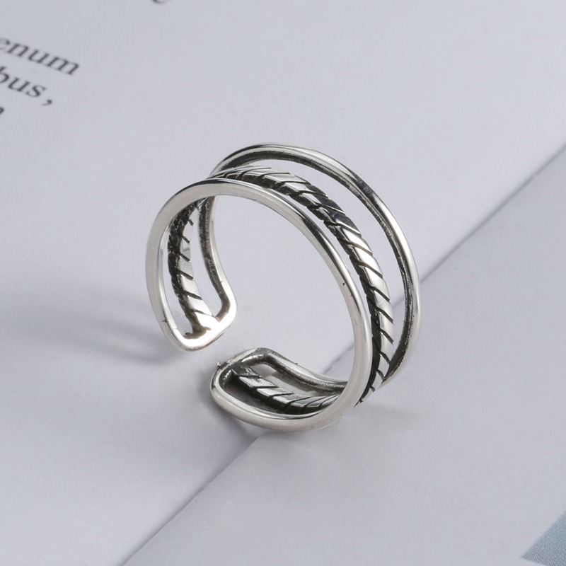 S925 sterling silver ring opening adjustable vintage women's ring - Image 4