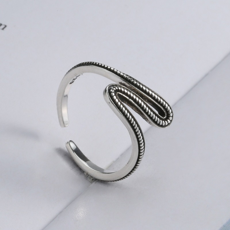 S925 Sterling Silver Ring Opening Adjustable Snake Lady Ring - Image 4