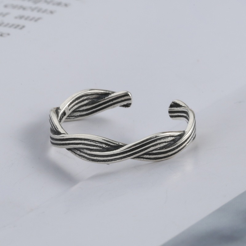 S925 sterling silver ring opening adjustable women's ring - Image 4