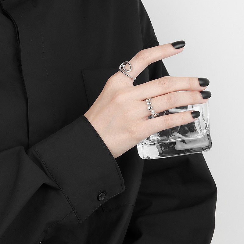 S925 sterling silver ring opening adjustable women's ring - Image 4