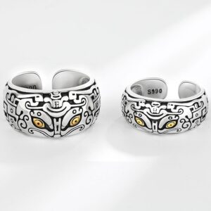 S925 sterling silver ring opening adjustable gluttonous couple ring