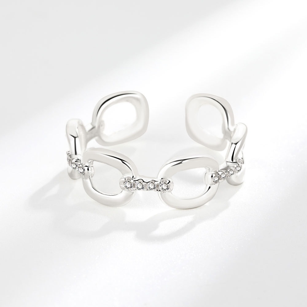 S925 sterling silver ring opening adjustable women's ring - Image 4