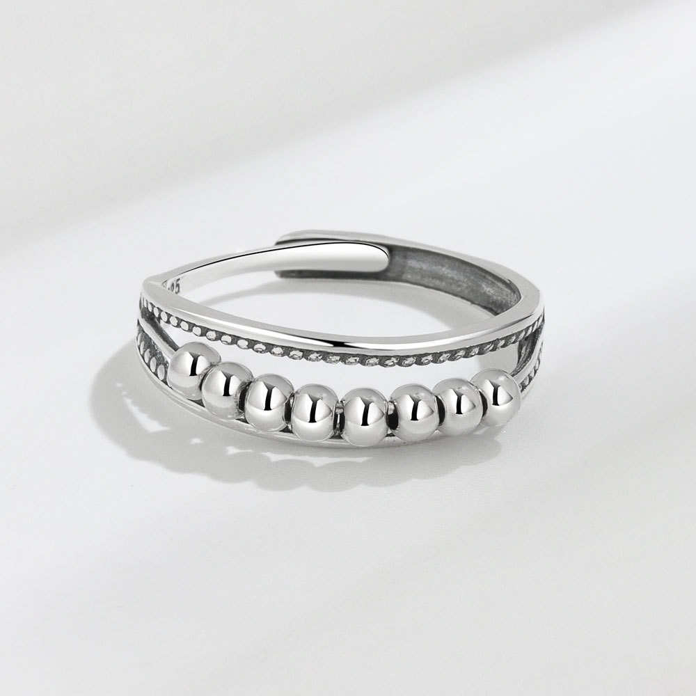 S925 sterling silver ring opening adjustable women's ring - Image 4