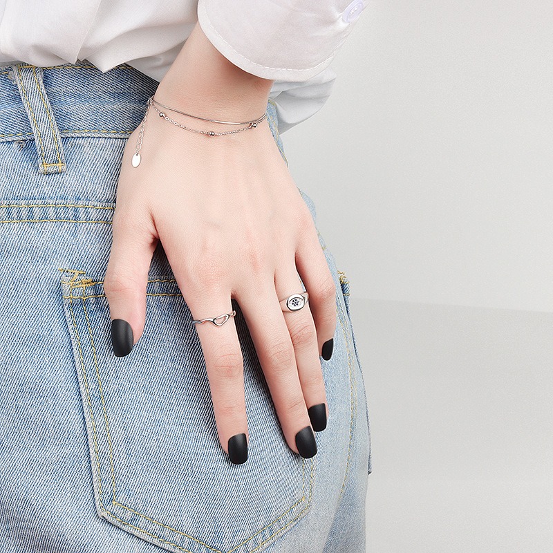 S925 sterling silver ring opening adjustable women's ring - Image 5