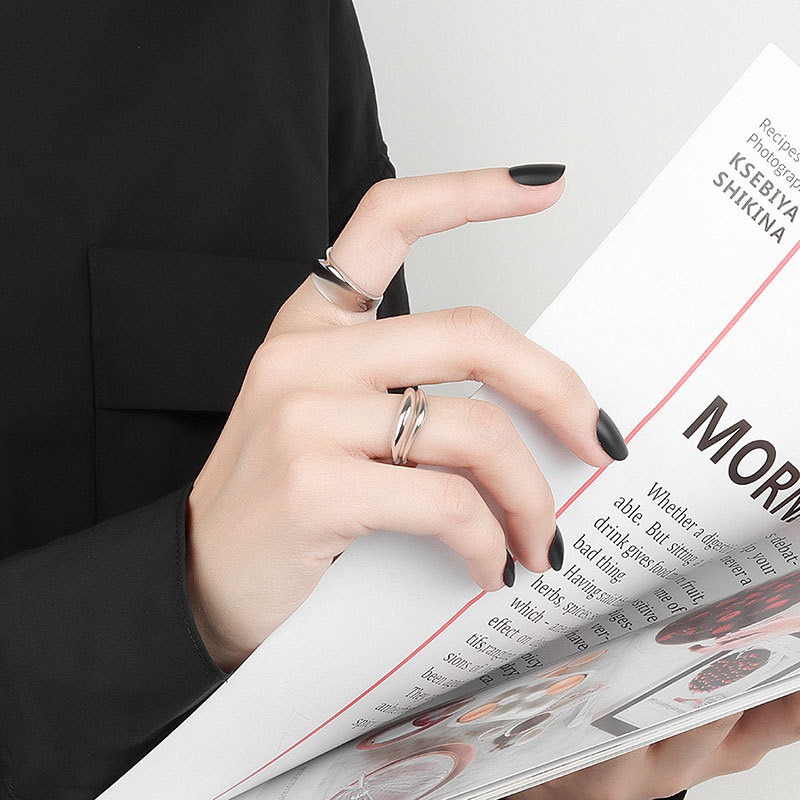 S925 sterling silver ring opening adjustable women's ring - Image 4