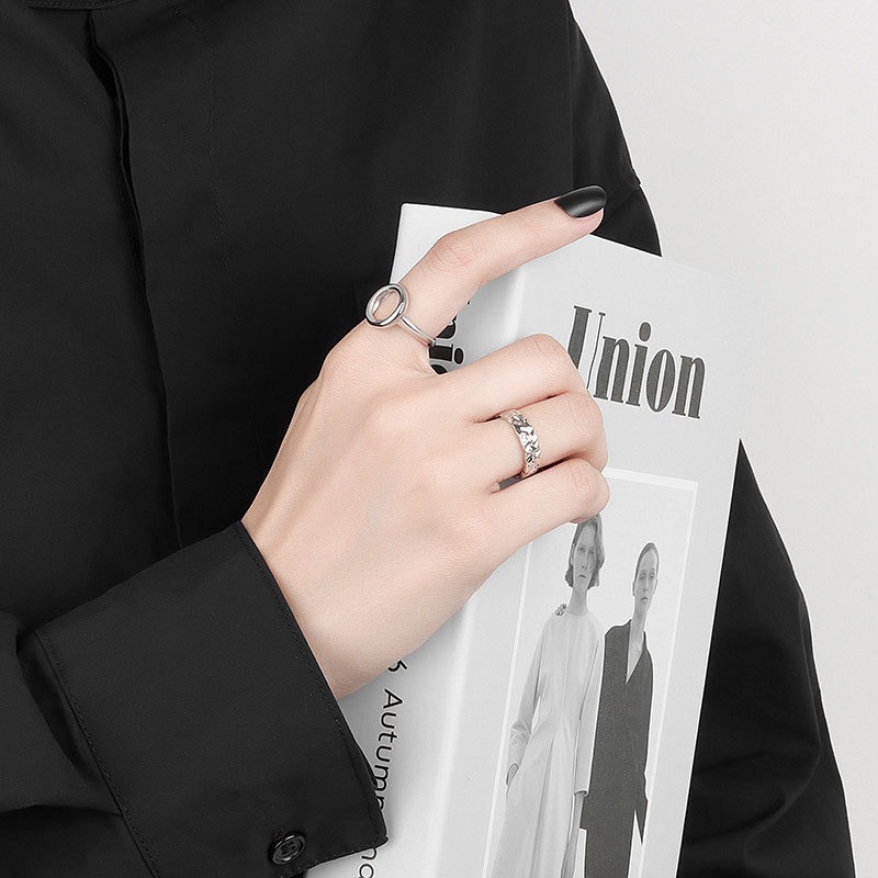 S925 sterling silver ring opening adjustable women's ring - Image 4