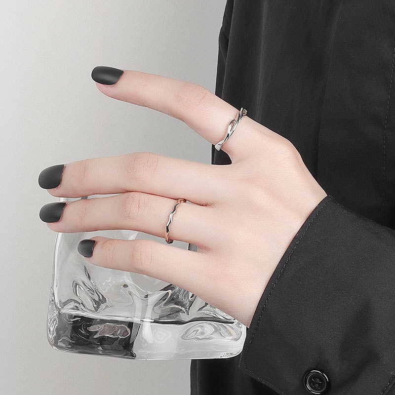 S925 sterling silver ring opening adjustable women's ring - Image 4