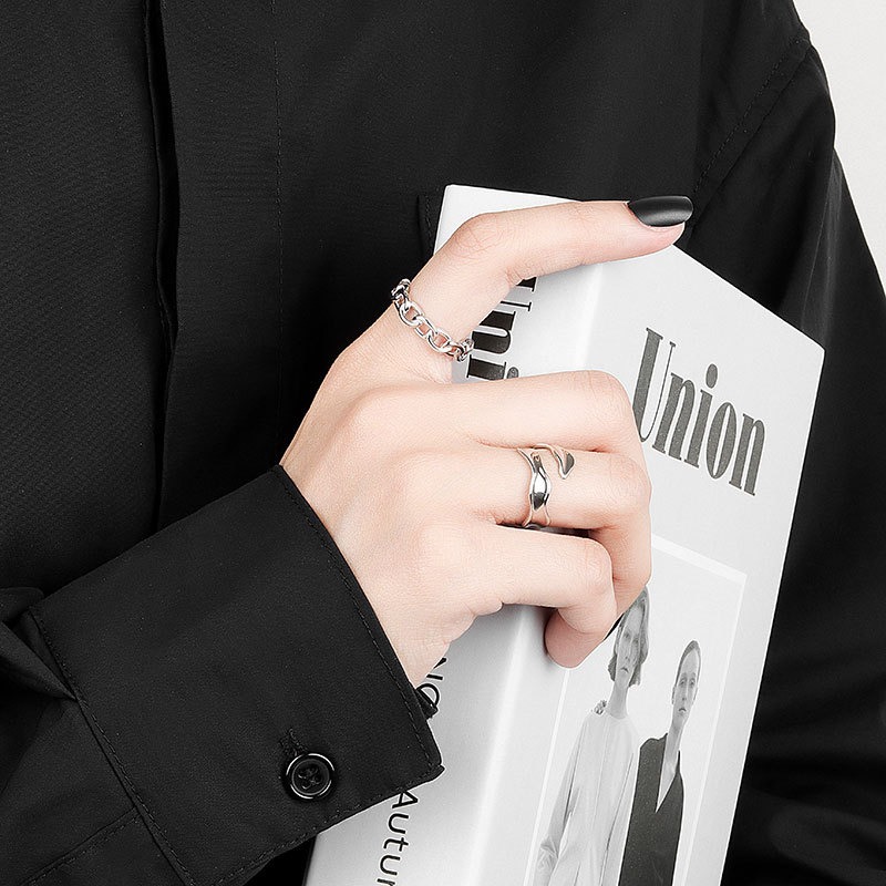 S925 sterling silver ring opening adjustable women's ring - Image 5