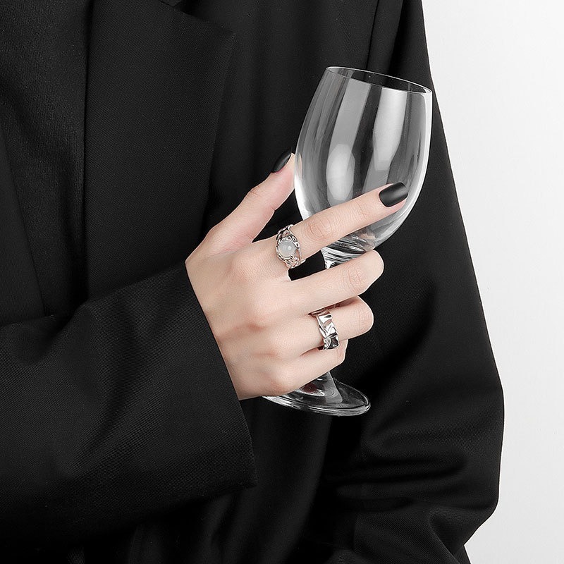 S925 sterling silver ring opening adjustable women's ring - Image 4