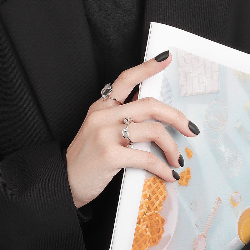 S925 sterling silver ring opening adjustable women's ring - Image 5