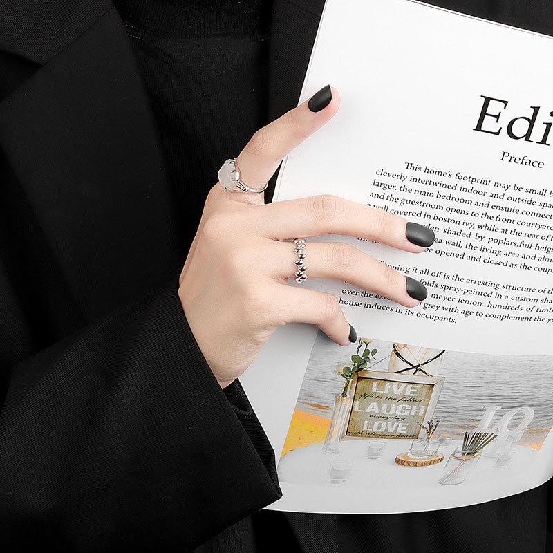 S925 sterling silver ring opening adjustable women's ring - Image 4