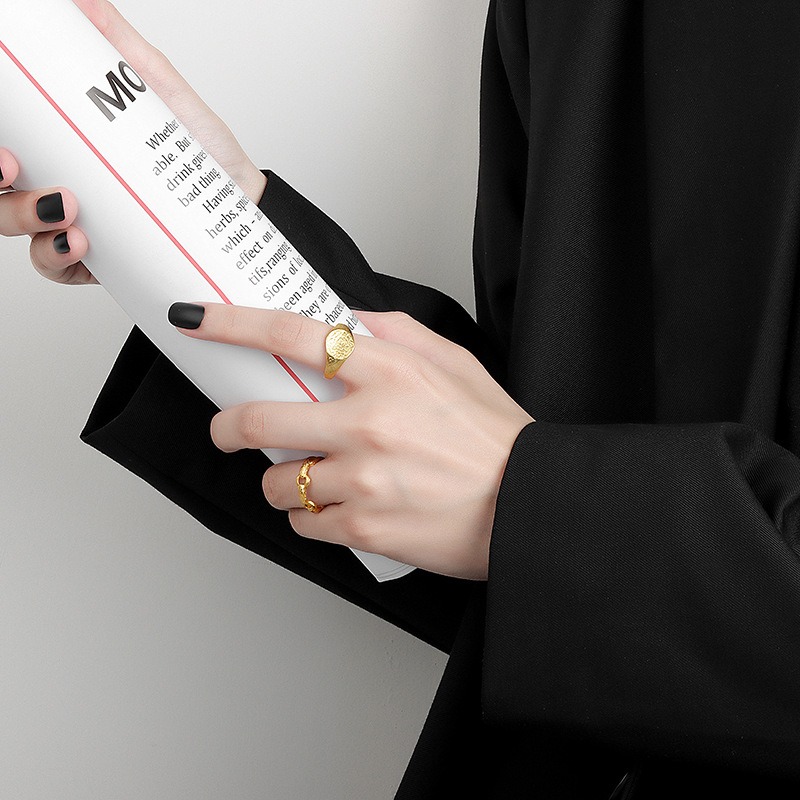 S925 sterling silver ring opening adjustable women's ring style - Image 5