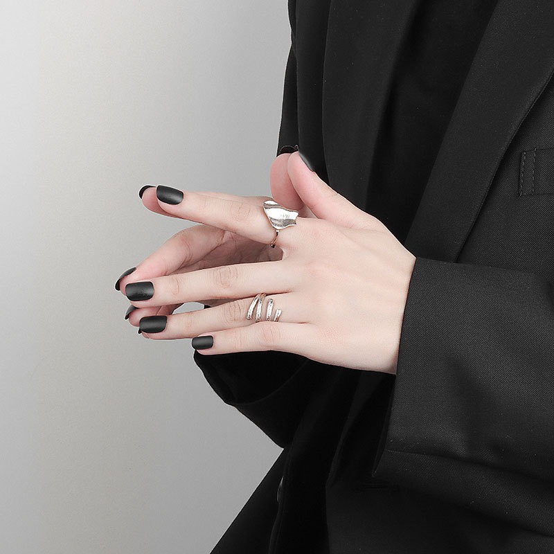 S925 sterling silver ring opening adjustable women's ring style - Image 4