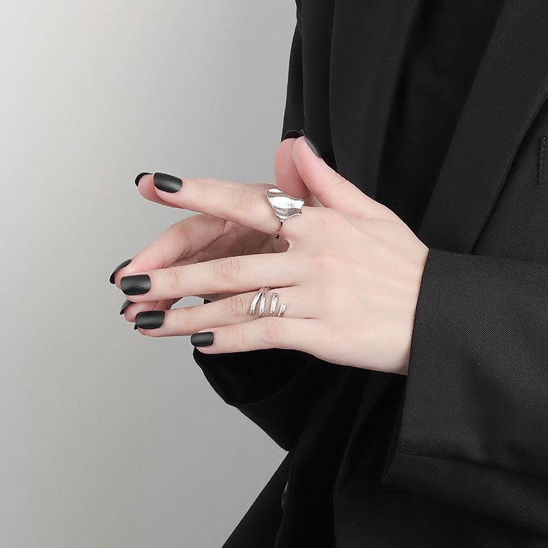 S925 sterling silver ring opening adjustable women's ring style - Image 4