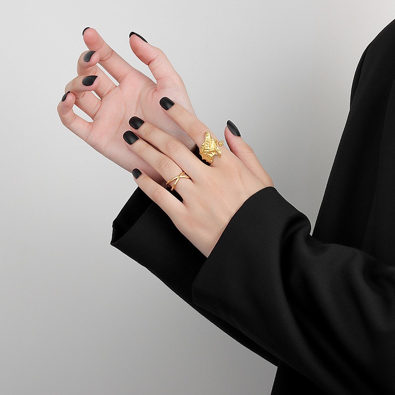 S925 sterling silver ring opening adjustable women's ring style - Image 5