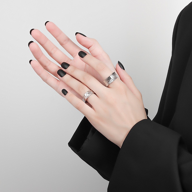 S925 sterling silver ring opening adjustable women's ring style - Image 5