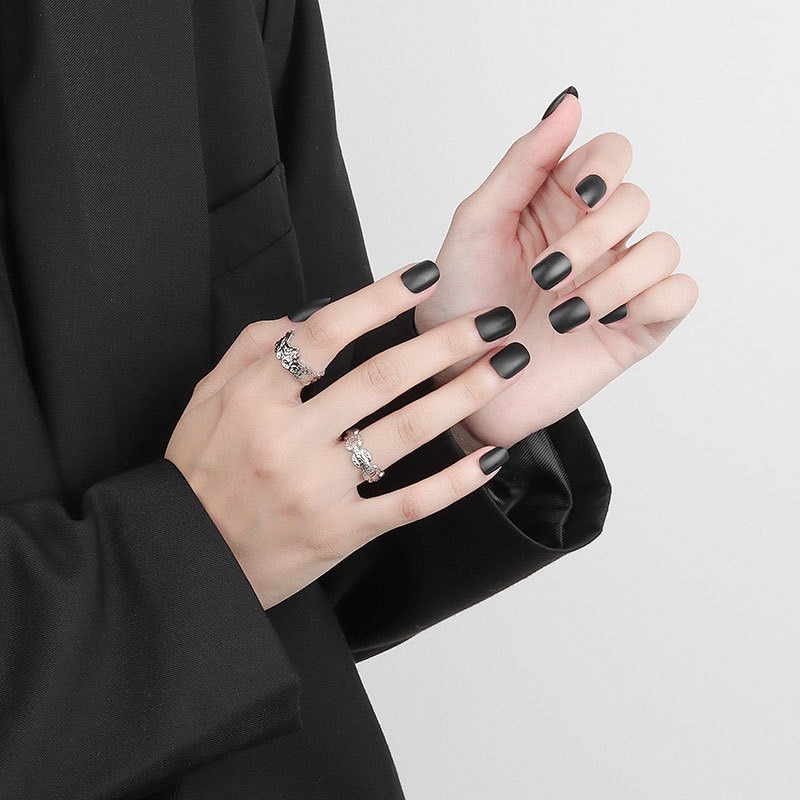 S925 sterling silver ring opening adjustable women's ring style - Image 4