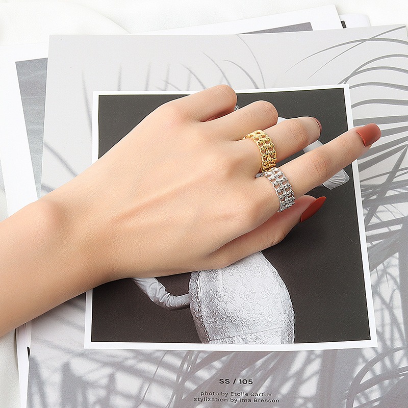 S925 sterling silver ring opening adjustable women's ring style - Image 4