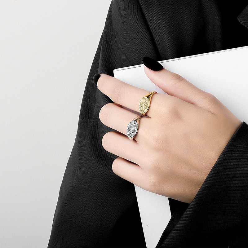 S925 sterling silver ring opening adjustable women's ring style - Image 4