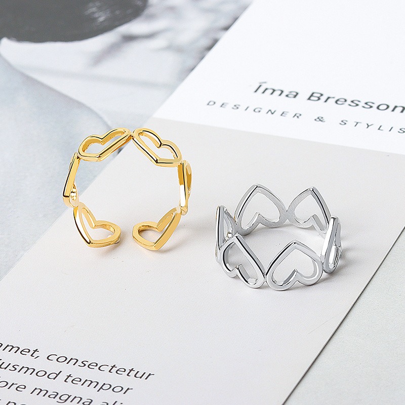 S925 sterling silver ring opening adjustable women's ring style - Image 4